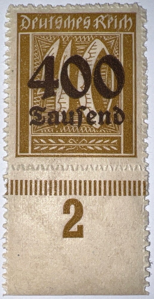 Travelstamps: 1923 Germany Deutsches Reich Stamps Mi: 300, 400 000 Mark, MOGNH