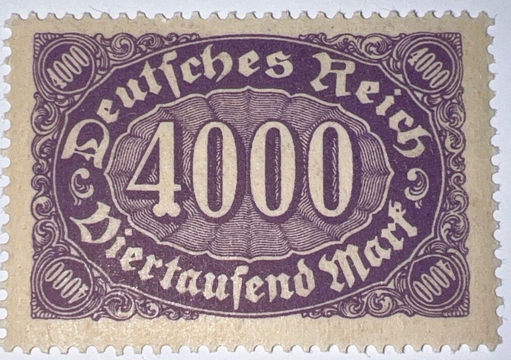 Travelstamps: 1922 Germany Stamps Deutsches Reich 4000 Mark Mi. Nr. 255 MOGNH