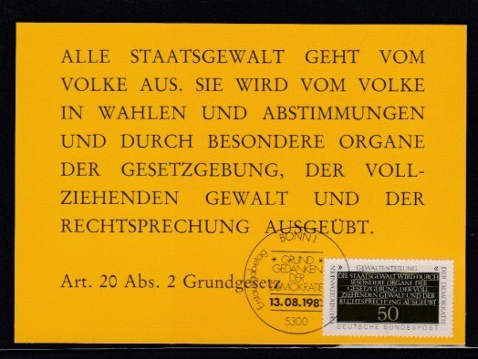 WEST GERMANY Separation of Powers MAXIMUM CARD