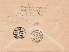 1938 Danzig Registered Airmail Cover to Berlin Kraft durch Freude Dresdner Bank