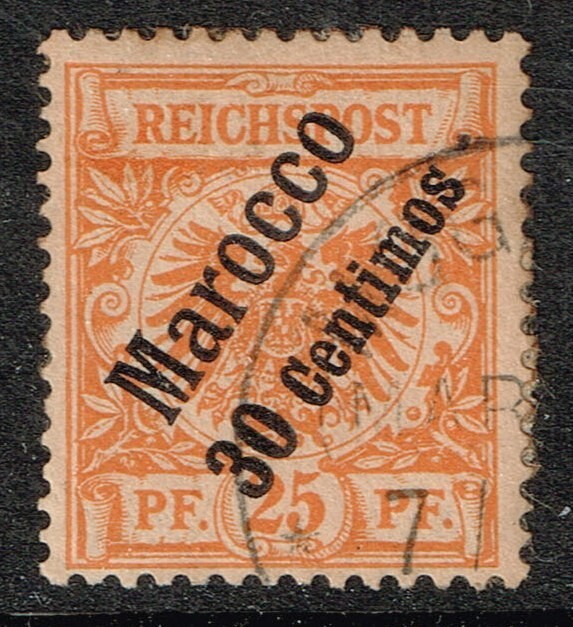 Germany Offices in Morocco Scott #5 used HR F