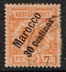 Germany Offices in Morocco Scott #5 used HR F