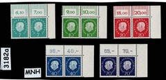 MNH stamp sets X2 Sc 793-797 1959 Theodor Heuss Bundespost Germany #3182a