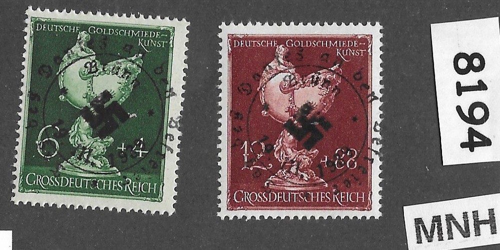 MNH stamp set B286-287 Modern Fantasy Overprints Dresden Goldsmith society #8194