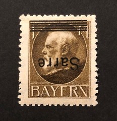 Germany Saar #35 Inverted Over Print MNH