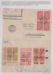 German Reich 1923 underfranked INFLA-cover Köln to Prag / signed INFLA/read text