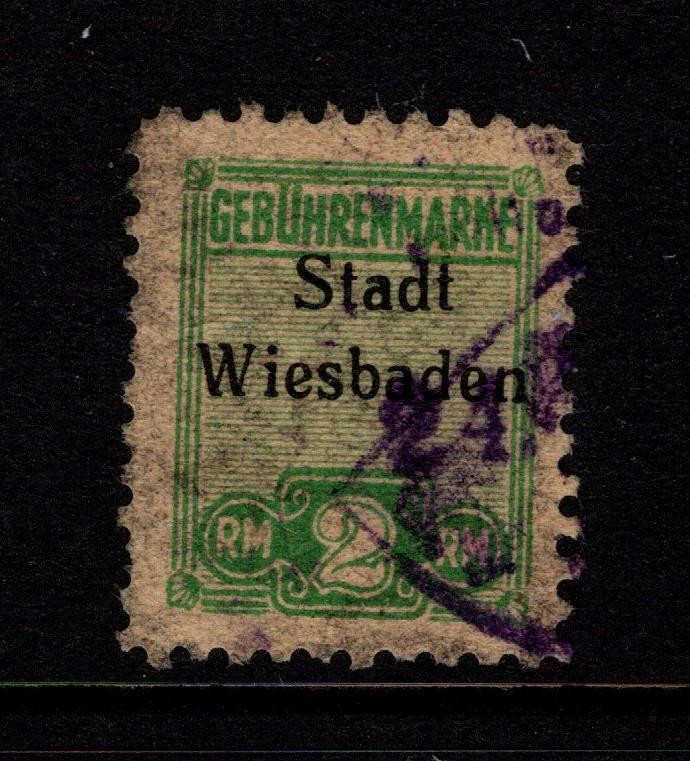 Germany Wiesbaden Early 1900s 2 Rm Local Revenue Used – S56962
