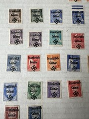 German WW2 France Overprint Colmar Propaganda Collection Of 32 Stamps Unused