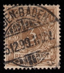 1889 German Empire 3 pfg Lot Michel 45 Scott 46 used