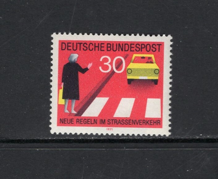 Germany 1971 TRAFFIC SIGN, OBSERVE PEDESTRIAN CROSSINGS MNH SC 1062