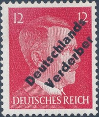 Stamp Germany 1945 WW2 Anti Local Hitler Germany Destroyer Verderber 12PF MNH