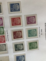 Germany Heuss mnh stamp set on hingeless album pages + fluor types cat £565