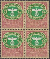 Stamp Germany Revenue Block WWII Fascism War Era Social Services Set MNH