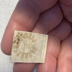 7 USED Antique Authentic Bavaria Bayern Stamps Blue 3 Kreuzer Numeral; 1850-1862