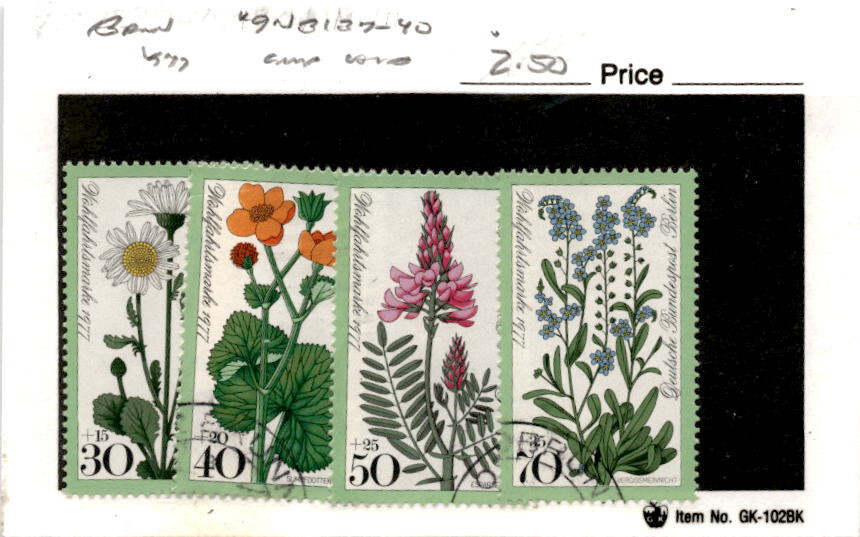 Germany – Berlin, Postage Stamp, #9NB137-9NB140 Used, 1977 Flower (AH)