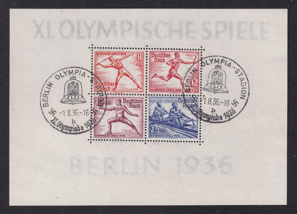 GERMANY 1936 Olympics Miniature Sheet SG MS613a(b) Used (CV £110)