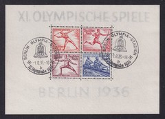 GERMANY 1936 Olympics Miniature Sheet SG MS613a(b) Used (CV £110)