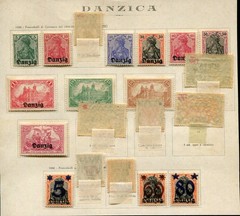 1920 DANZIG – 20 MINT GERMAN STAMPS OVERPRINTED DANZIG – EXCELLENT MINT/LH/OG/C2
