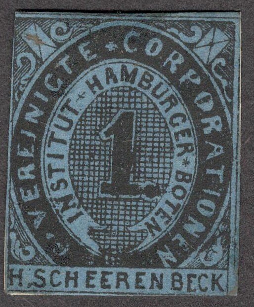 Germany HAMBURG local Private Post Vereinigte 1pf