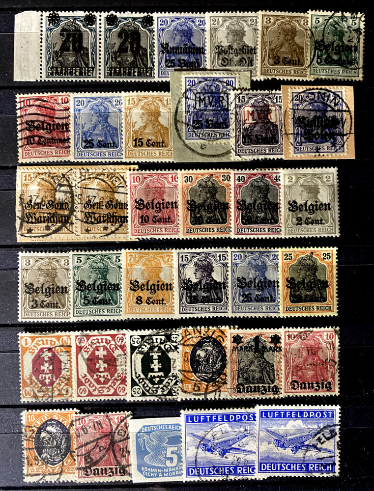 Danzig Third Reich Nazi German WWI WWII Luftfeldpost Type variety lot mixed