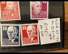 German DDR 1952 Mi 327-341 used 1952 MNH MH & used 4 cards
