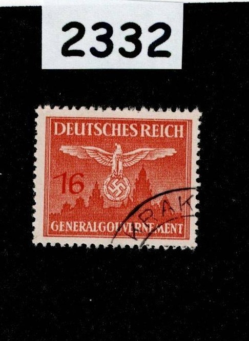 Used Stamp Sc N029 Official General Government Swastika Poland WWII #2332