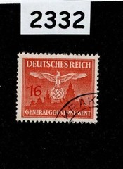 Used Stamp Sc N029 Official General Government Swastika Poland WWII #2332