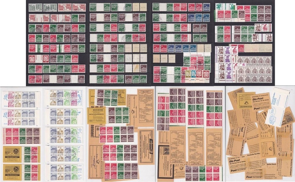 West Germany Brandenburg Gate etc Stamps MNH, Used. Inc tete beche, Booklets.