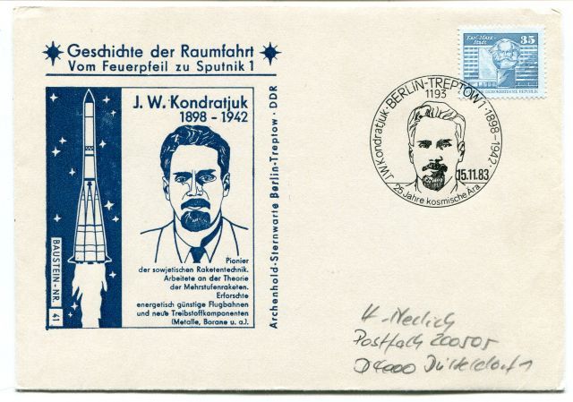1983 Geschichte Raumfahrt Vom Feuerpfeil Sputnik 1 Kondratjuk Berlin Trepton DDR