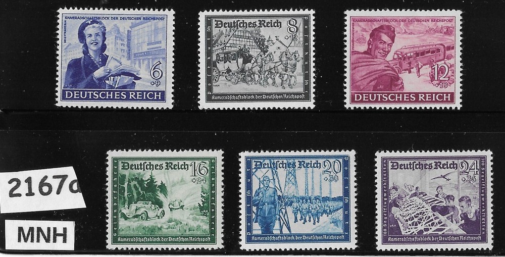 MNH stamp set B272-277 / Hitlers Culture fund Third Reich Germany 1944 #2167a