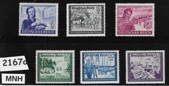 MNH stamp set B272-277 / Hitlers Culture fund Third Reich Germany 1944 #2167a