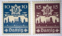 Travelstamps: 1937 Germany Danzig Stamps Mi.No. 267-268, Mint, Og, Hinged, WW2