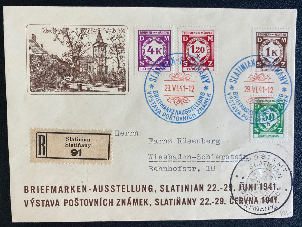 1941 Slatinian BM Germnay First Day Cover To Germany Philatelic Exhibition