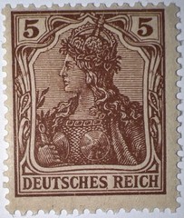 Travelstamps: 1920 Germany Stamps Sc#118/Mi. Nr. 140 5Pf Mint, Og, Never Hinged