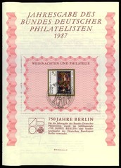 GERMANY FOLDER BDPH 1987 CHRISTMAS – X-MAS – ONLY FOR MEMBERS !!!