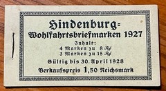 Germany 1927 Complete Hindenburg Welfare Booklet Pane w Cover B33 B34 MNH/OG