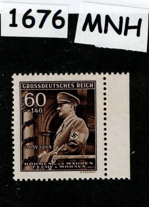 MNH Stamp Scott # B25 Adolf Hitler Birthday 1944 WWII BaM occupation #1676