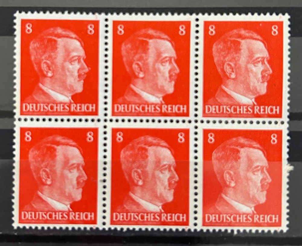 German 6 stamps block 1941 Mi:DR786 – Officials A Hitler 8 pf MNH /1012