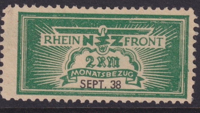 Stamp Germany Revenue WWII 3rd Reich NSZ National Newspaper 1938 Sept MNG