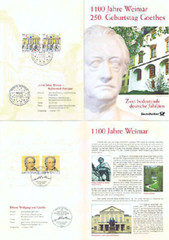 West Germany 1999: Goethe and Weimar! Commemorative Sheet No 2028 + 2073! Berlin Stamp 26-06