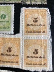 9 MILLIARDEN, Weimar Republic Era German, 1918 – 1923,hyper-inflation stamps