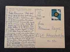 INTERESTING! Third Reich HDK Munchen House of Art Postcard Mailed in 1967!~