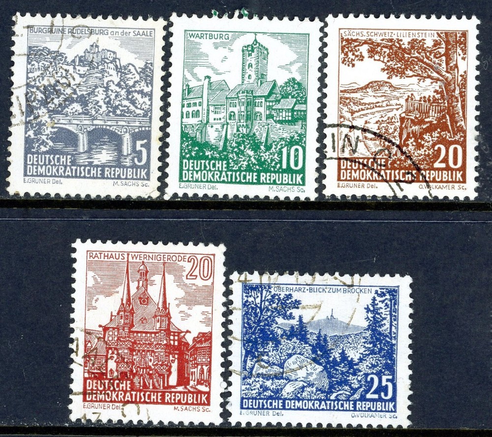 Stamps DDR, Scott # 535-539 used, complete set