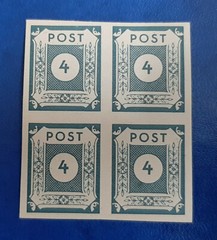 Germany Stamps Allied Occupation 4x 4 Pfennig 1945 Block SBZ Mi. Nr. 53 (19803)