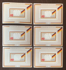 LOT OF 6 GERMANY 1974 MNH SOUVENIR SHEETS STAMPS 25TH ANNIVERSARY EAGLE