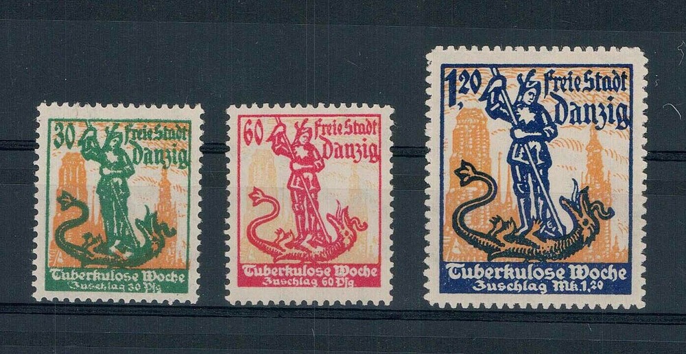 Danzig 1921 Mi.Nr. 90-92 *