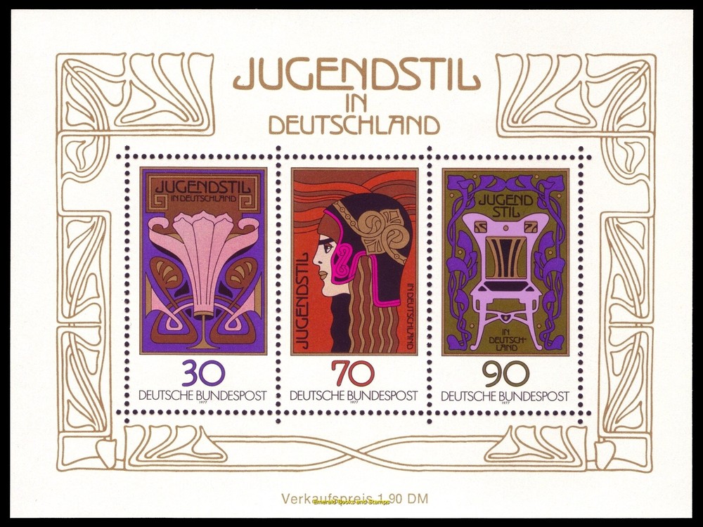 EBS Germany 1977 – Art Nouveau – Jugendstil – Michel Block 14 – MNH**