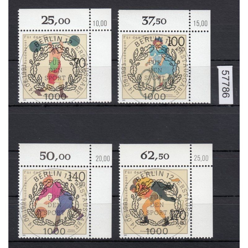 Federal Republic of Germany 1991, Mich.-No.: 1499-1502, stamped corner edge…