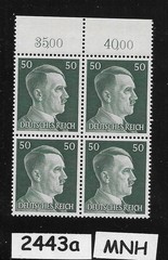 MNH stamp block 1941 Adolf Hitler PF50 Sc 521 Third Reich era Germany #2443a