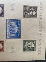 Germany Weimar National Theatre Aufbauspende blocks of both paper types